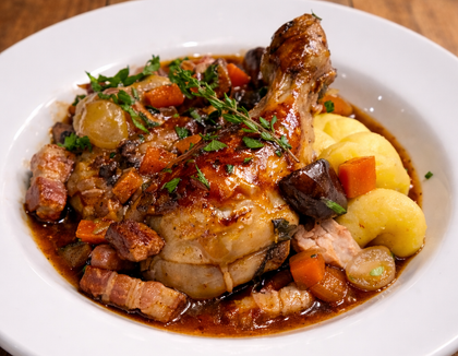 Coq au vin sous-vide à 65°C